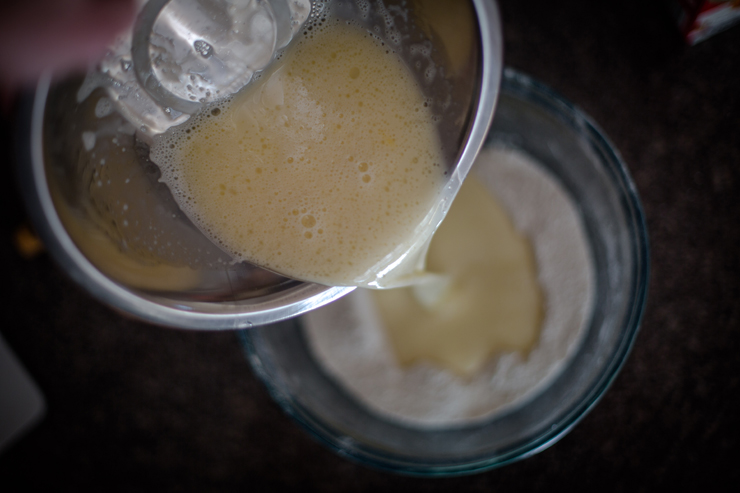 making pancake batter